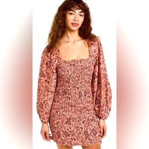 Free People Smock It To Me Dress in Apricot size XS